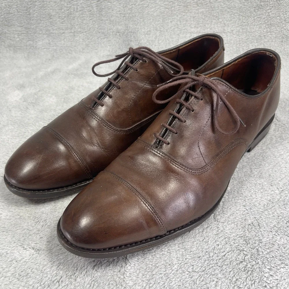 Allen Edmonds Dress Shoes Mens 11.5 Brown Park Avenue Oxford Cap Toe Leather
